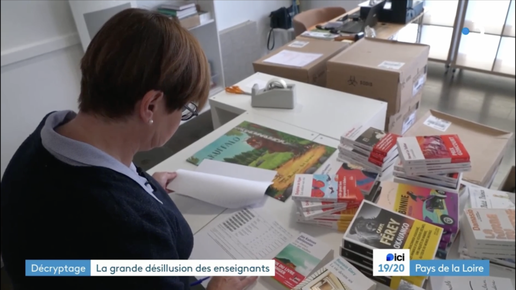 Extrait reportage France 3 Ici 19/20 Pays de la Loire - Reconversion professionnelle Enseignante à Libraire Aurélie de Lapouge
