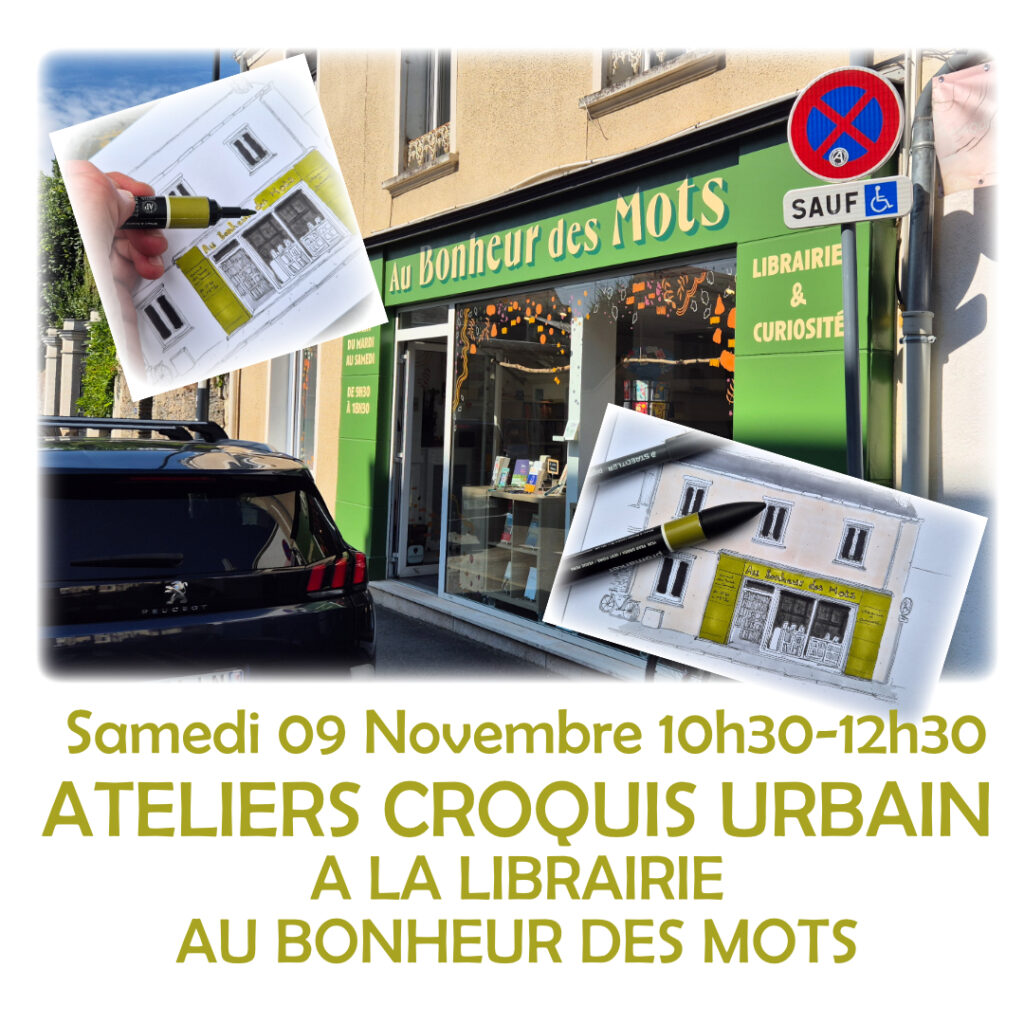 Atelier croquis urbain avec Raphaël Guery le samedi 9 novembre 2024 10h30-12h30